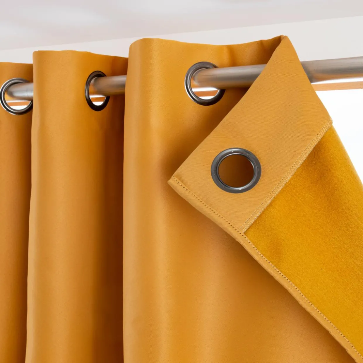 Rideau obscurcissant thermique (140 x 180 cm) Calore Jaune moutarde