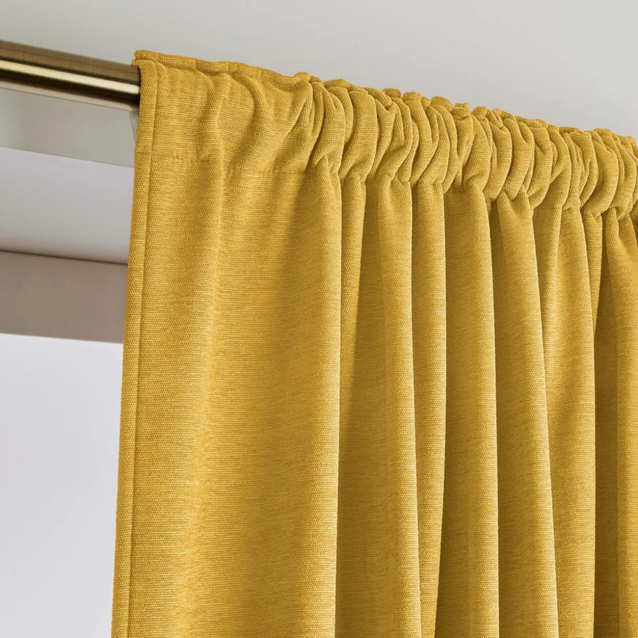 Rideau obscurcissant thermique galon fronceur (140 x 240 cm) Minuit Jaune ocre