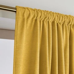 Rideau obscurcissant thermique galon fronceur (280 x 240 cm) Minuit Jaune ocre