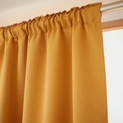 Rideau obscurcissant thermique galon fronceur (140 x 240 cm) Calore Jaune moutarde
