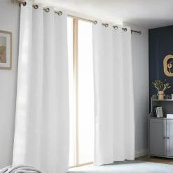 Rideau obscurcissant thermique (140 x 280 cm) Alba Blanc perle