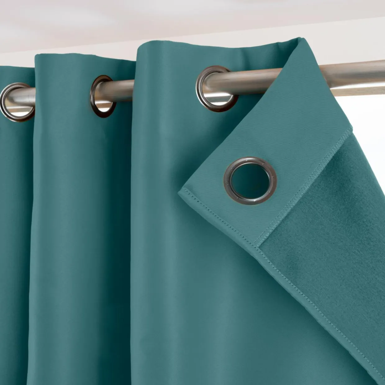 Rideau obscurcissant thermique (140 x 280 cm) Calore Bleu canard