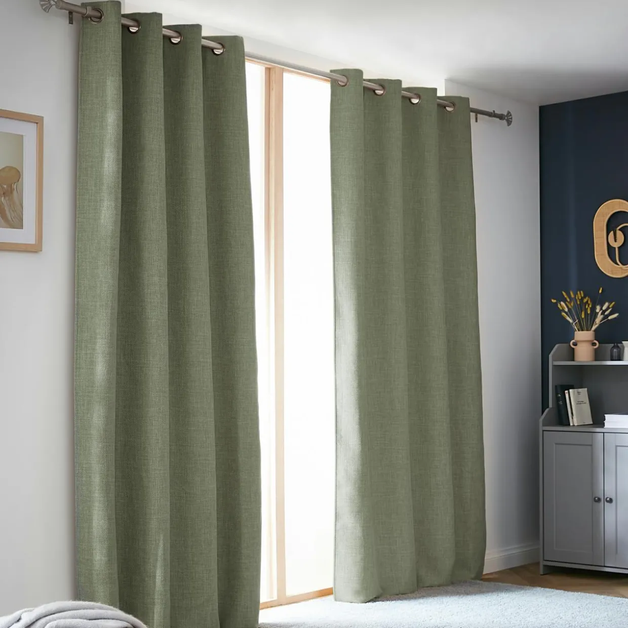 Rideau obscurcissant thermique (140 x 240 cm) Alba Vert romarin