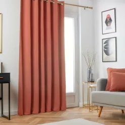 Rideau obscurcissant thermique (180 x 260 cm) Minuit Terracotta