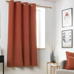 Rideau obscurcissant thermique (140 x 180 cm) Minuit Terracotta