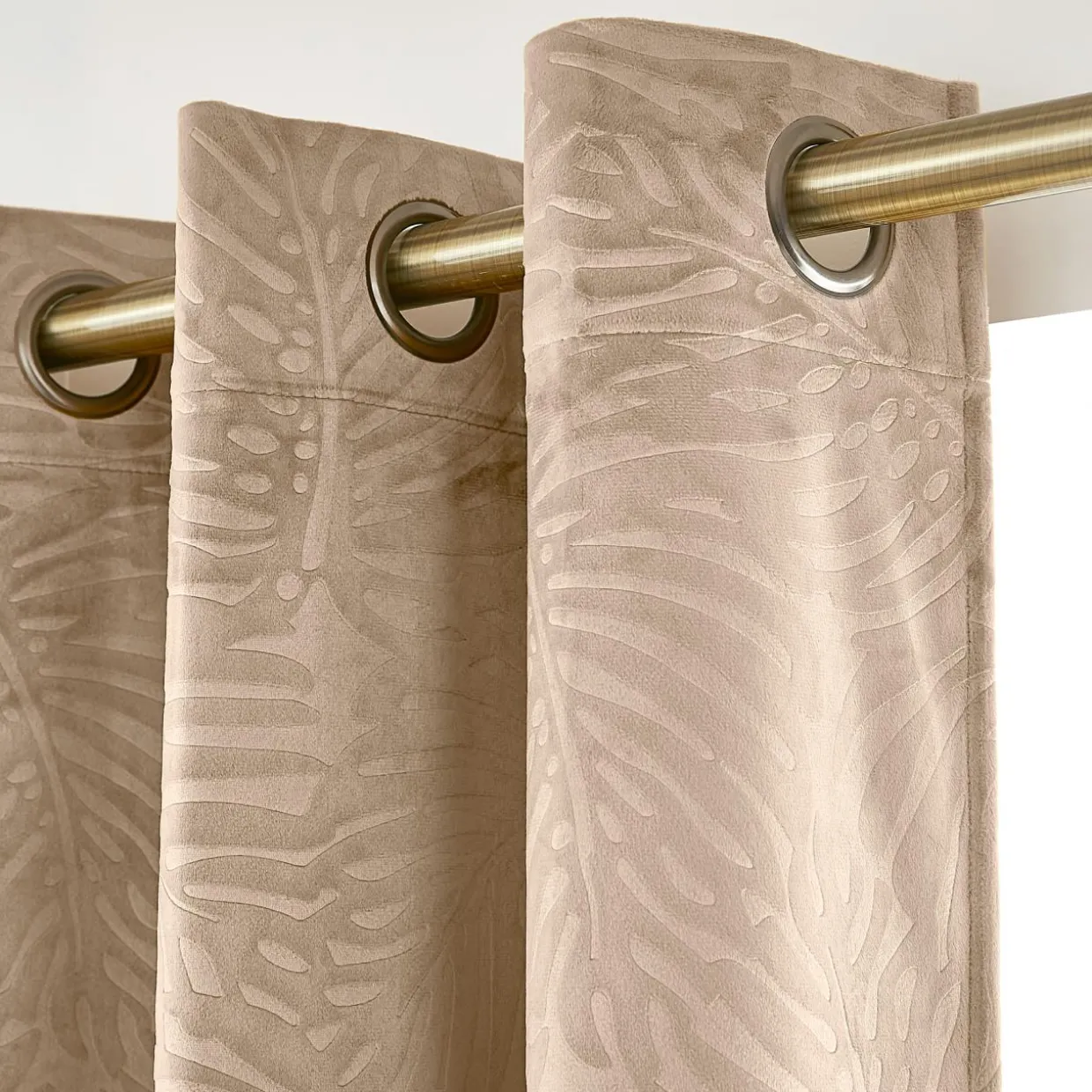 Rideau obscurcissant velours (140 x 280 cm) Fern Taupe