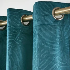 Rideau obscurcissant velours (180 x 260 cm) Fern Bleu pétrole