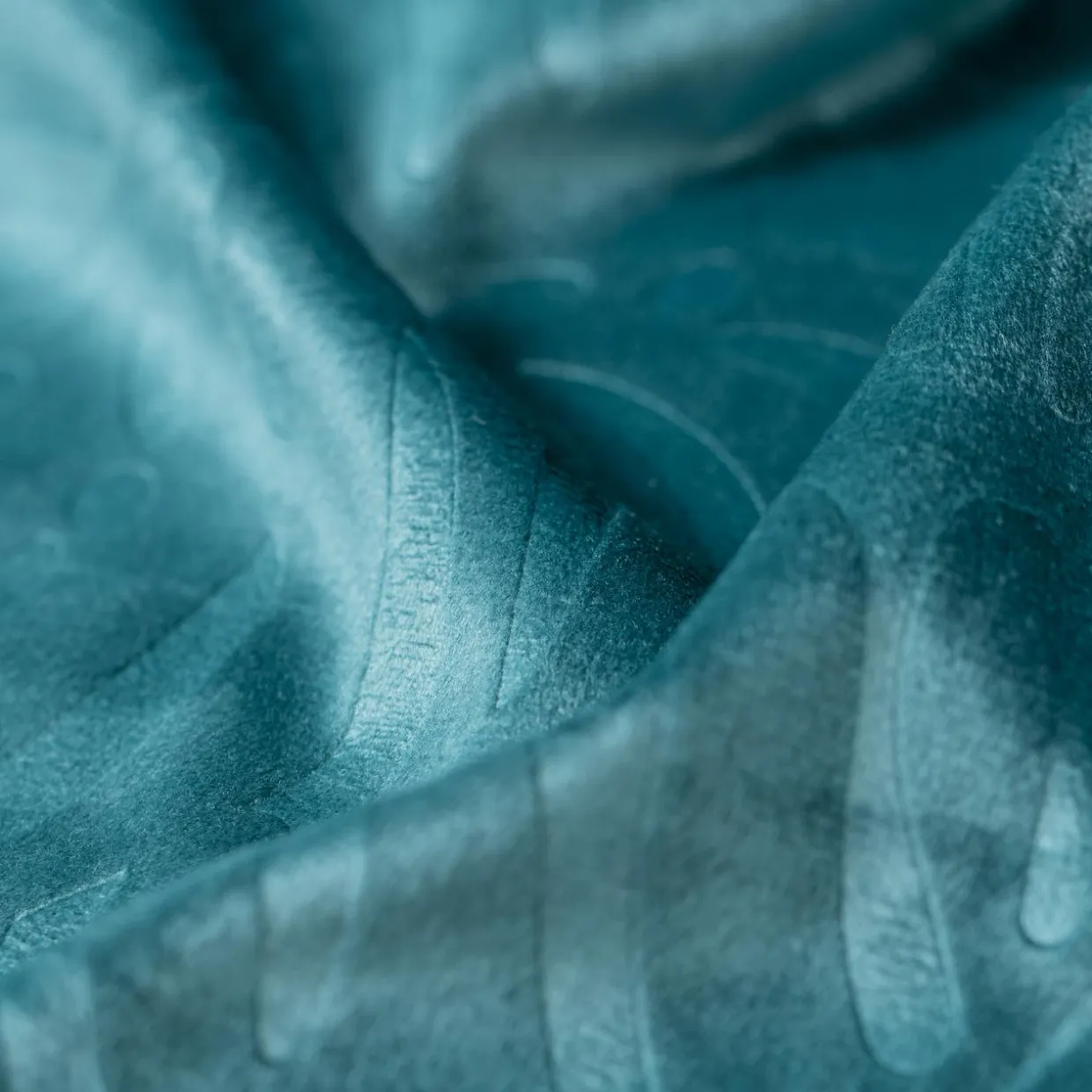 Rideau obscurcissant velours (140 x 240 cm) Fern Bleu pétrole