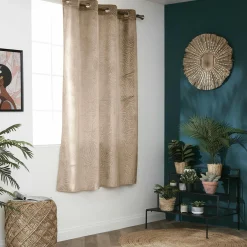 Rideau obscurcissant velours (140 x 180 cm) Fern Taupe
