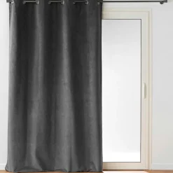 Rideau occultant velours (140 x 260 cm) Olympe Gris anthracite