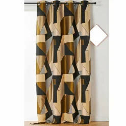 Rideau oeillets (135 x 260 cm) L'estaque Noir