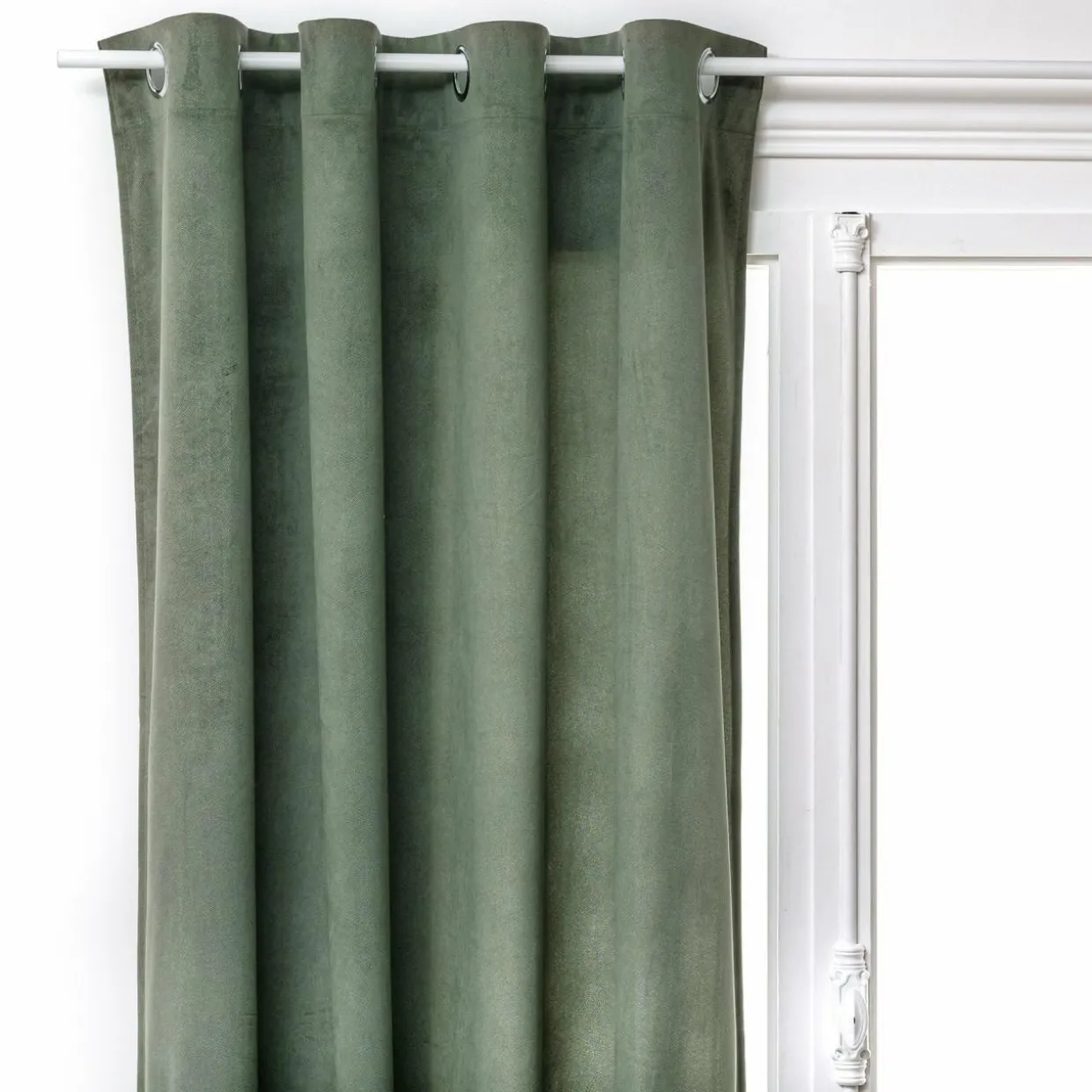 Rideau oeillets (140 x 260 cm) Lilou Vert kaki