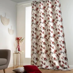 Rideau oeillets (135 x 250 cm) Magnolia Rouge