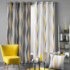 Rideau oeillets (140 x 260 cm) Ondulys Blanc