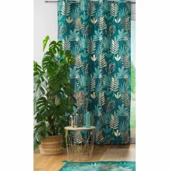 Rideau oeillets (140 x 260 cm) Ornella Vert émeraude