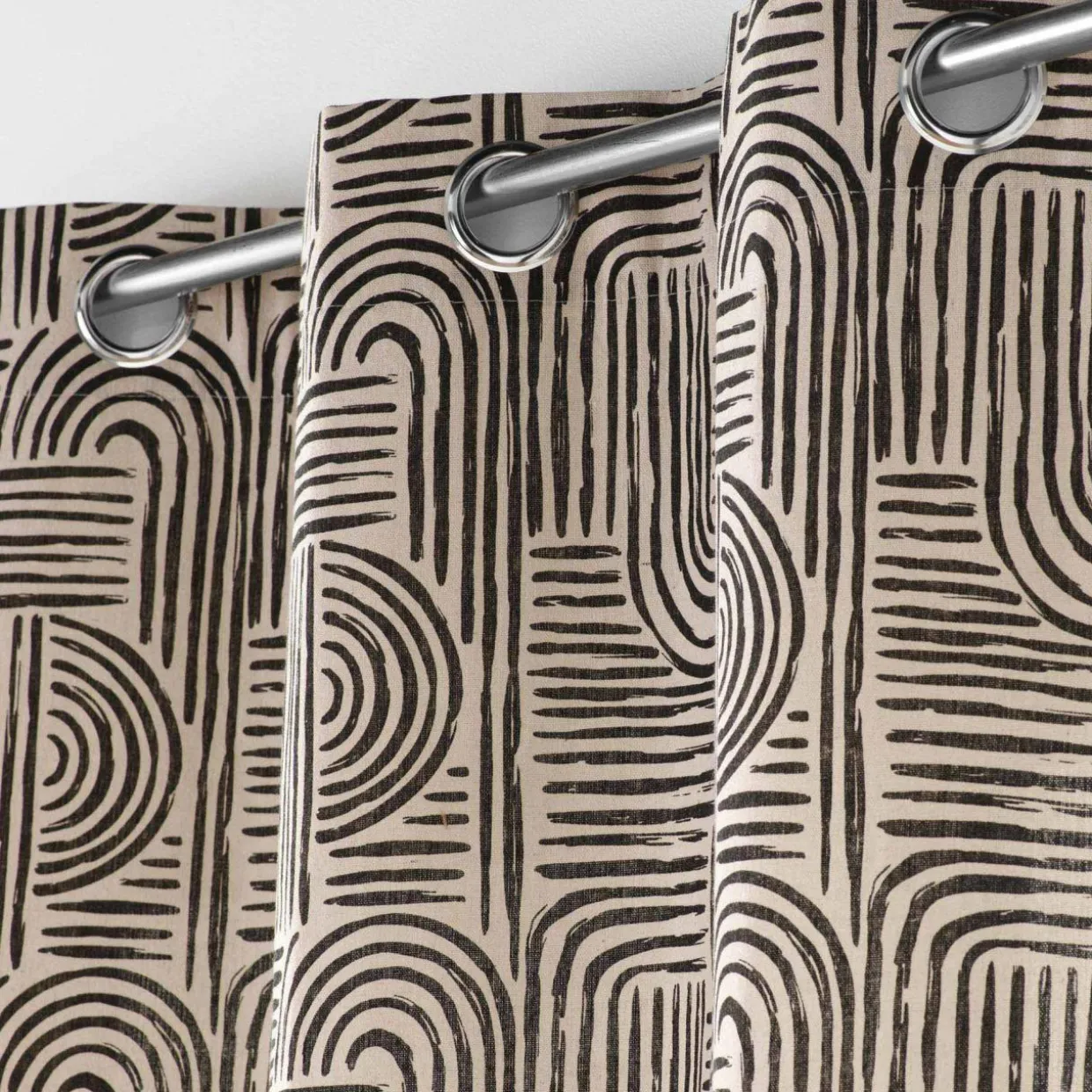 Rideau oeillets (140 x 240 cm) Pandore Noir