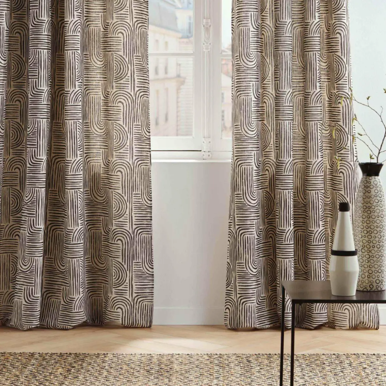 Rideau oeillets (140 x 240 cm) Pandore Noir