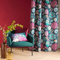 Rideau oeillets (140 x 260 cm) Winteria Bleu canard