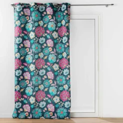 Rideau oeillets (140 x 260 cm) Winteria Bleu canard