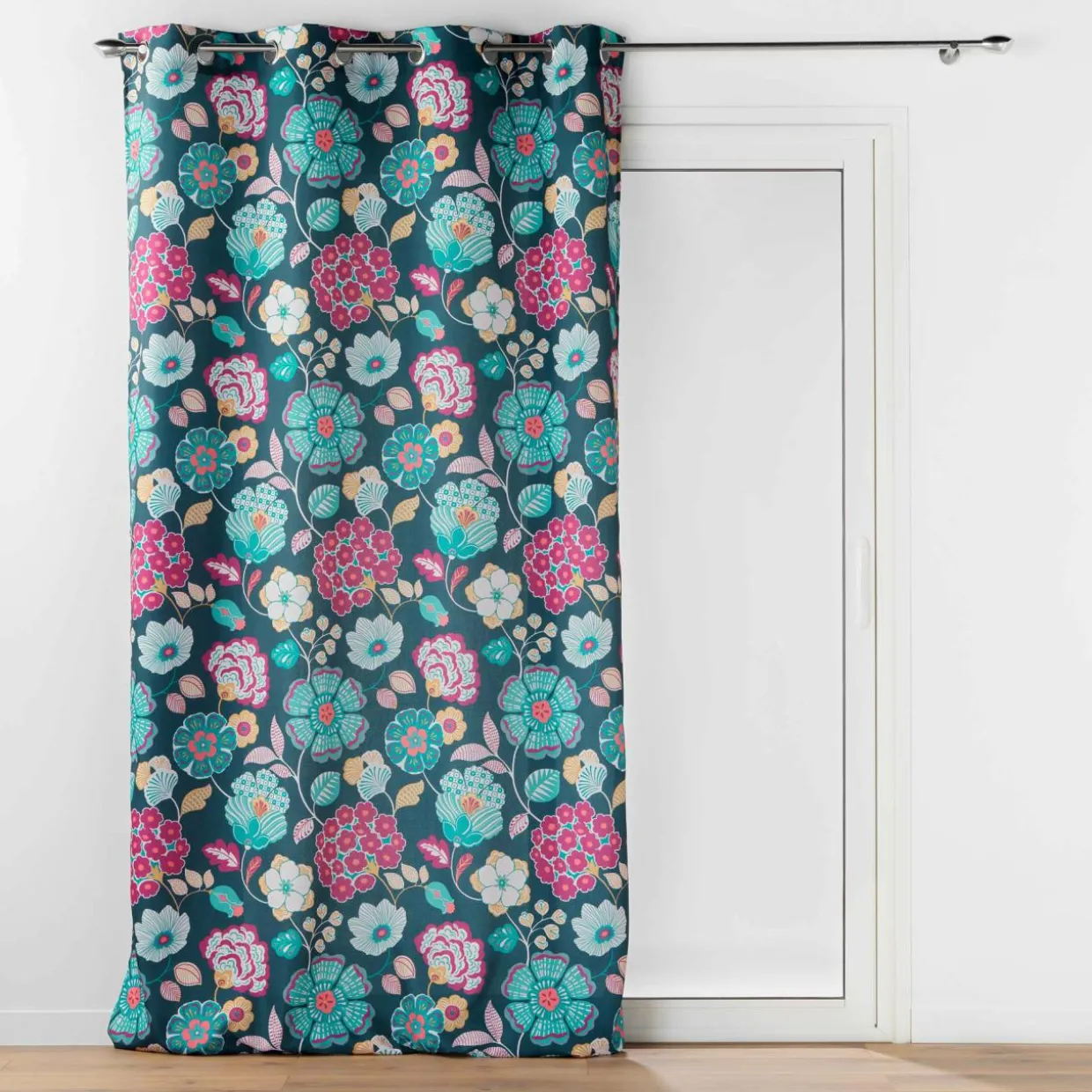 Rideau oeillets (140 x 260 cm) Winteria Bleu canard