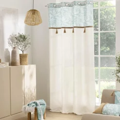 Rideau polycoton (140 x 240 cm) Hera Bleu