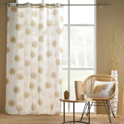 Rideau polycoton (140 x 240 cm) Lotus Jaune ocre