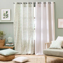 Rideau polycoton (140 x 240 cm) Naya Vert sauge