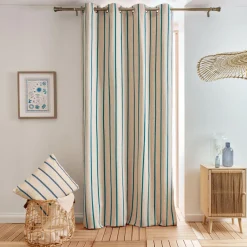 Rideau toile de coton (135 x 260 cm) Ocealys Bleu marine