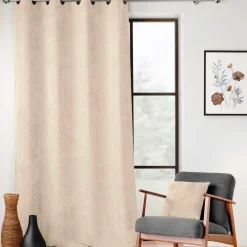 Rideau velours chenille (140 x 260 cm) Leo Ecru