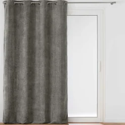 Rideau Velours Chenille (140 x 260 cm) Leo Gris Anthracite