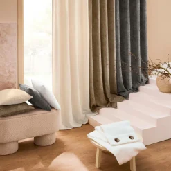 Rideau velours chenille (140 x 260 cm) Leo Blanc