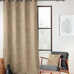 Rideau velours chenille (140 x 260 cm) Leo Beige