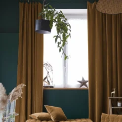 Rideau velours de coton ajustable (140 x max 270 cm) Victor Camel