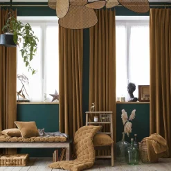 Rideau velours de coton ajustable (140 x max 270 cm) Victor Camel