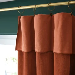 Rideau velours de coton ajustable (140 x max 270 cm) Victor Terracotta