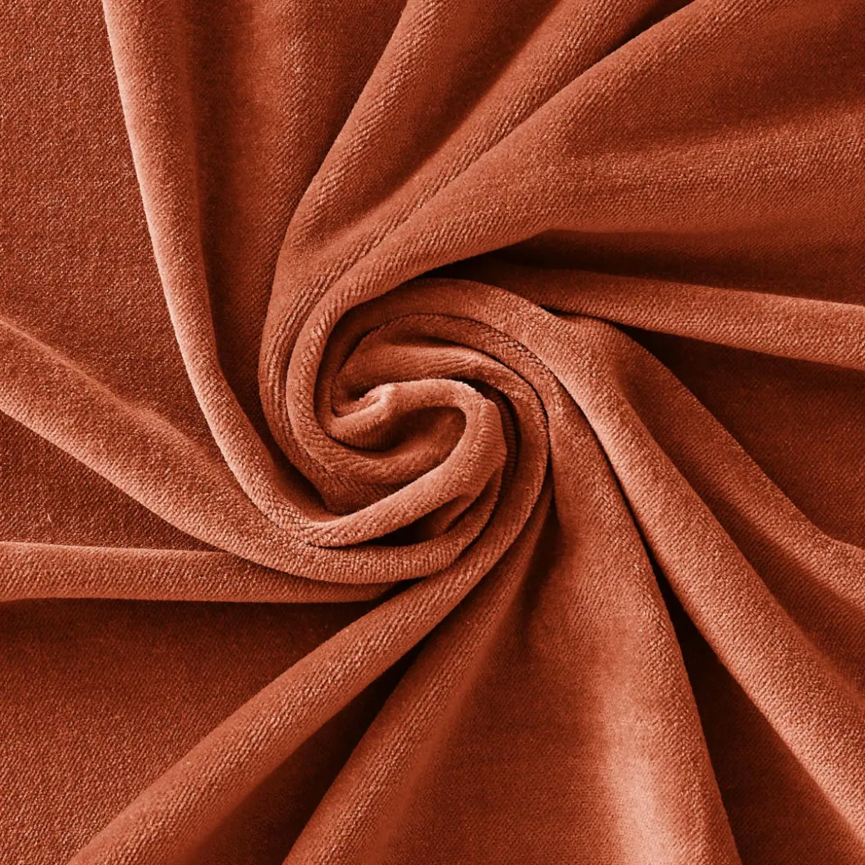 Rideau velours de coton ajustable (140 x max 270 cm) Victor Terracotta