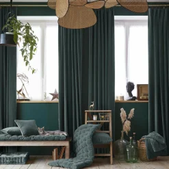 Rideau velours de coton ajustable (140 x max 270 cm) Victor Gris ardoise