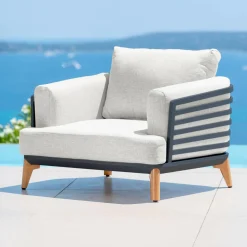 Salon de jardin aluminium 9 places 12 pcs Monte Carlo Gris anthracite et gris clair