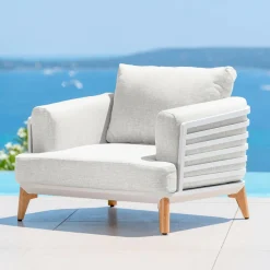 Salon de jardin aluminium 9 places 12 pcs Monte Carlo Blanc et gris clair