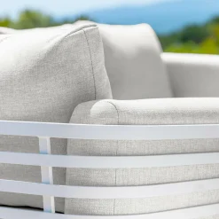 Salon de jardin aluminium 9 places 12 pcs Monte Carlo Blanc et gris clair