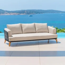 Salon de jardin aluminium 5 places 4 pcs Monte Carlo Gris anthracite et taupe