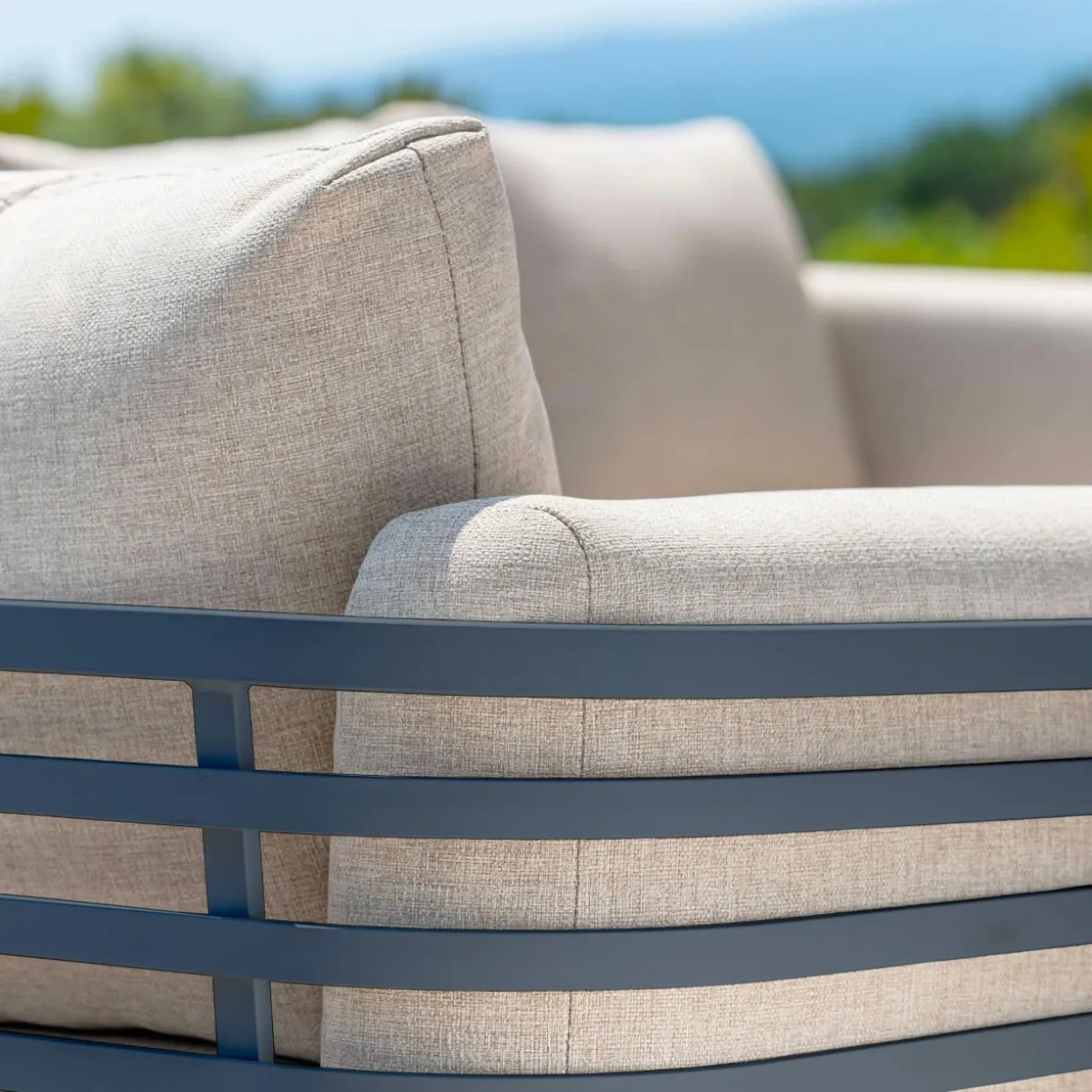 Salon de jardin aluminium 5 places 4 pcs Monte Carlo Gris anthracite et taupe