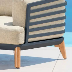 Salon de jardin aluminium 7 places 6 pcs Monte Carlo Gris anthracite et beige