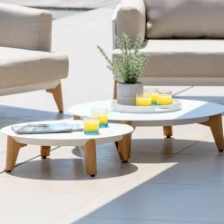 Salon de jardin aluminium 5 places 5 pcs Monte Carlo Blanc et gris clair