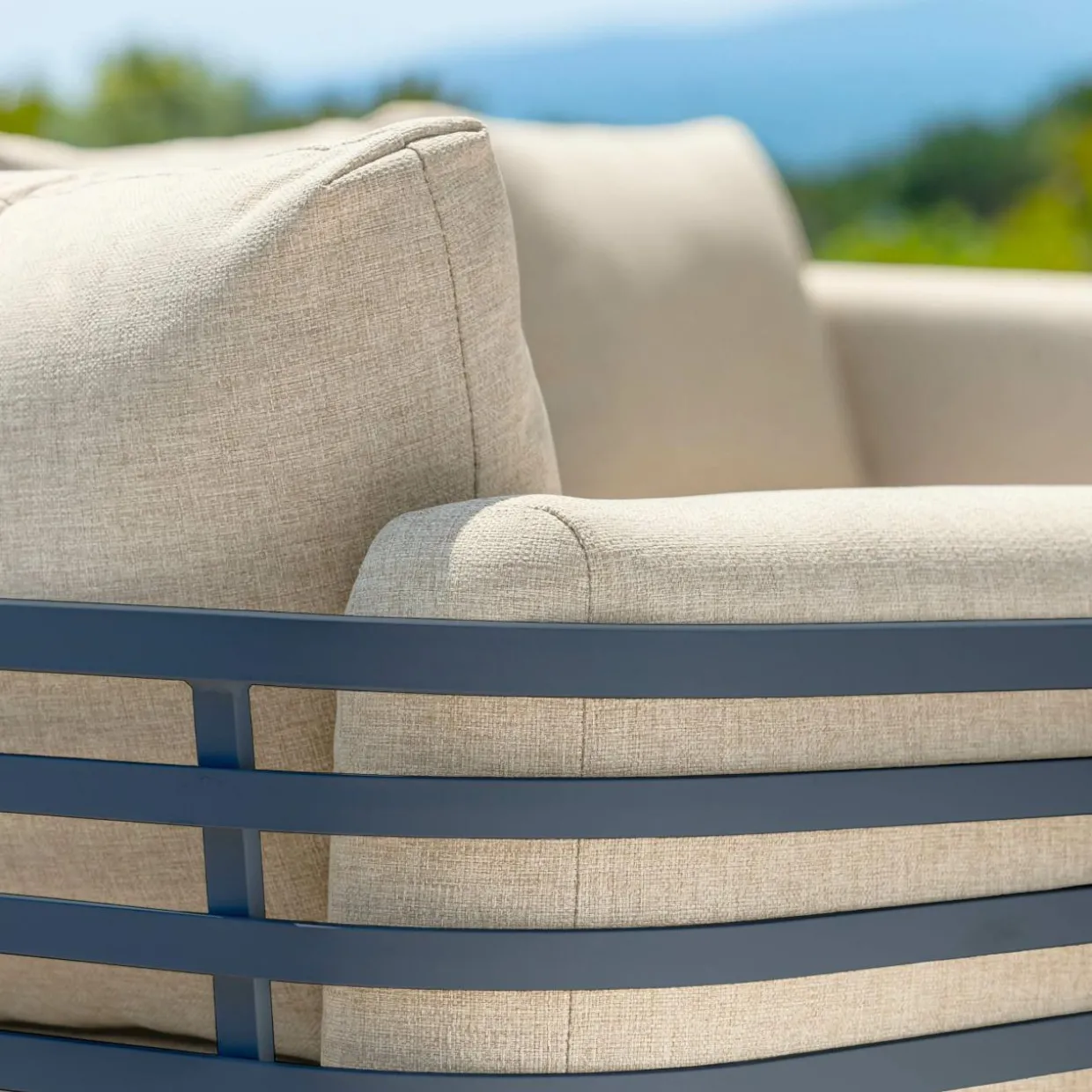 Salon de jardin aluminium 5 places 5 pcs Monte Carlo Gris anthracite et beige