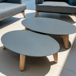 Salon de jardin aluminium 5 places 4 pcs Monte Carlo Gris anthracite et gris clair