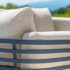 Salon de jardin aluminium 5 places 5 pcs Monte Carlo Gris anthracite et taupe