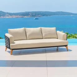 Salon de jardin aluminium 9 places 12 pcs Monte Carlo Gris anthracite et beige