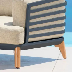 Salon de jardin aluminium 9 places 12 pcs Monte Carlo Gris anthracite et beige