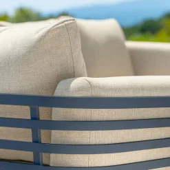 Salon de jardin aluminium 9 places 12 pcs Monte Carlo Gris anthracite et beige